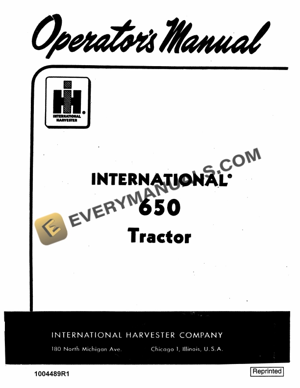 case international 650 tractor operator manual 1004489r1 1