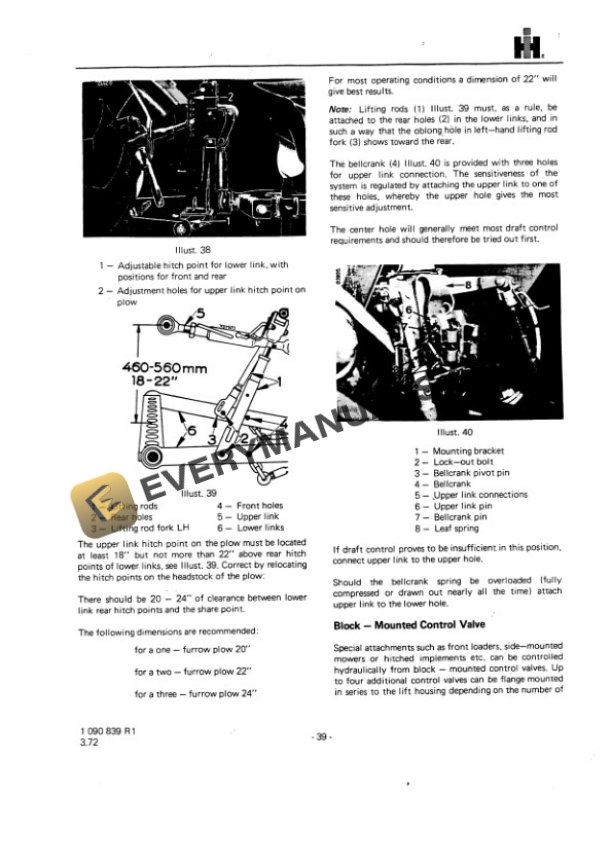 Case International Diesel Tractor 553, 654, 724, 824 Operator Manual 1090839R1-4
