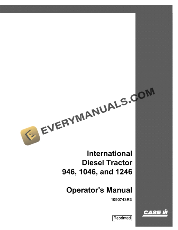 case international diesel tractor 946 1046 1246 operator manual 1090743r3 1