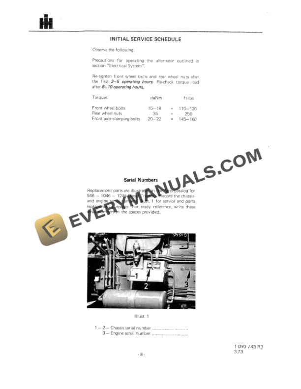 Case International Diesel Tractor 946, 1046, 1246 Operator Manual 1090743R3-2