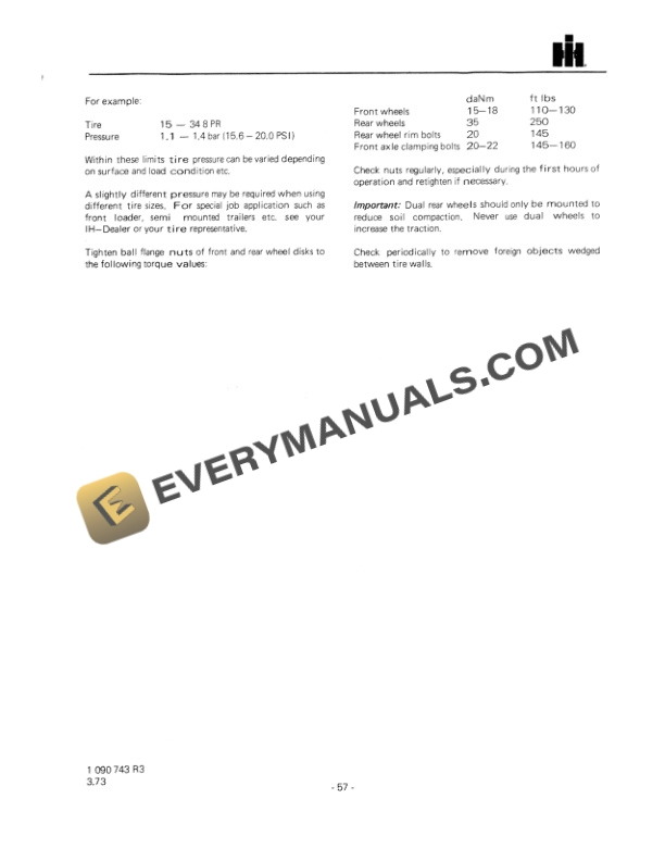 Case International Diesel Tractor 946, 1046, 1246 Operator Manual 1090743R3-5