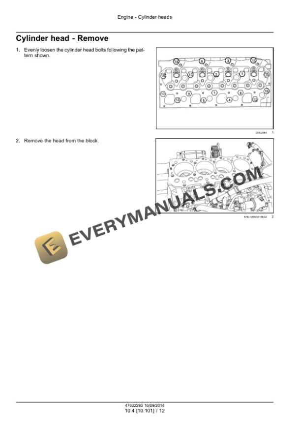 Case ISM Tier 4 Engine Service Manual 47632293-2