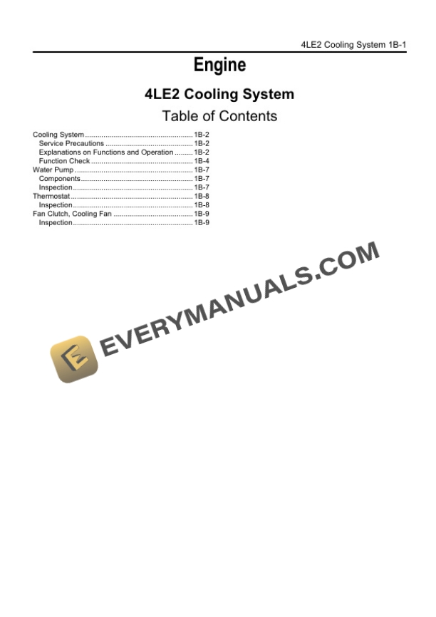 Case Isuzu 4LE2 Tier 3 Engine Repair Manual 87495896 NA-4