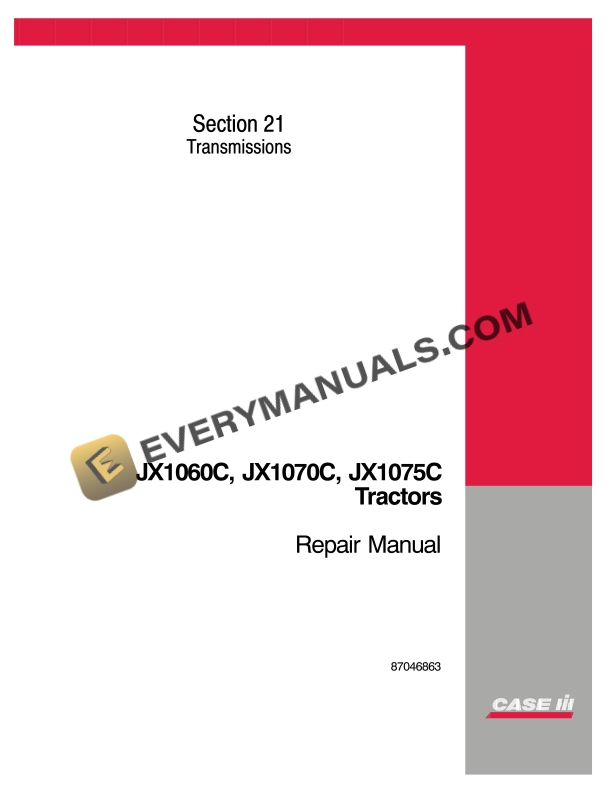 case jx1060c jx1070c jx1075c tractor repair manual 87046863 1
