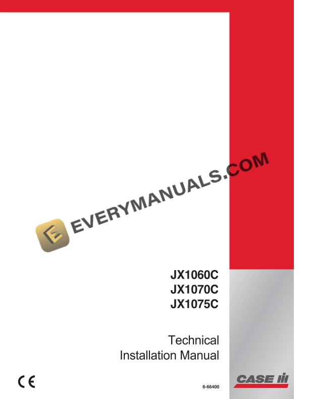 case jx1060c jx1070c jx1075c tractor technical instalation manual 6 66400 1