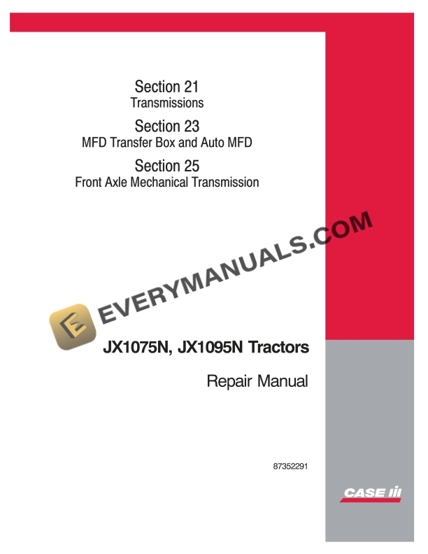case jx1075n jx1095n tractor operator manual 87352291 1