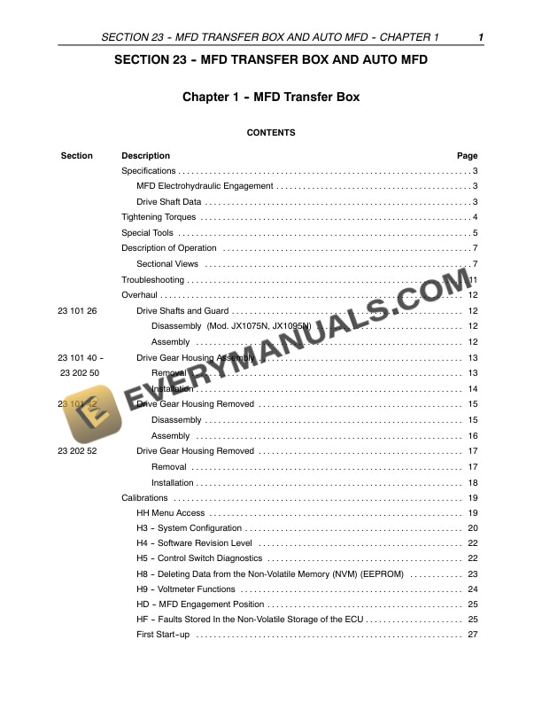 Case JX1075N, JX1095N Tractor Operator Manual 87352291-2