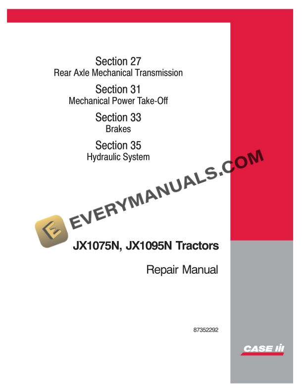 case jx1075n jx1095n tractor operator manual 87352292 1