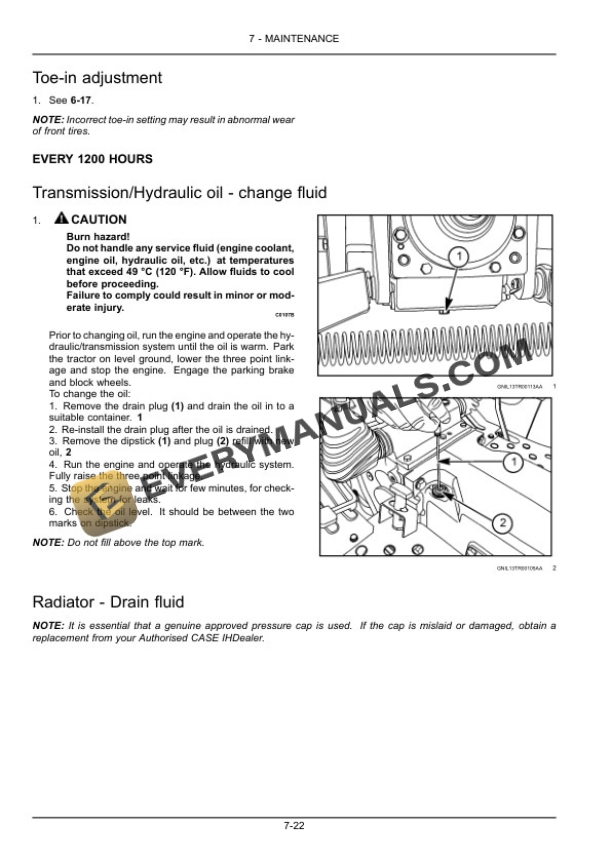 Case JX35T, JX40T, JX45T Tractor Operator Manual 48013363-5
