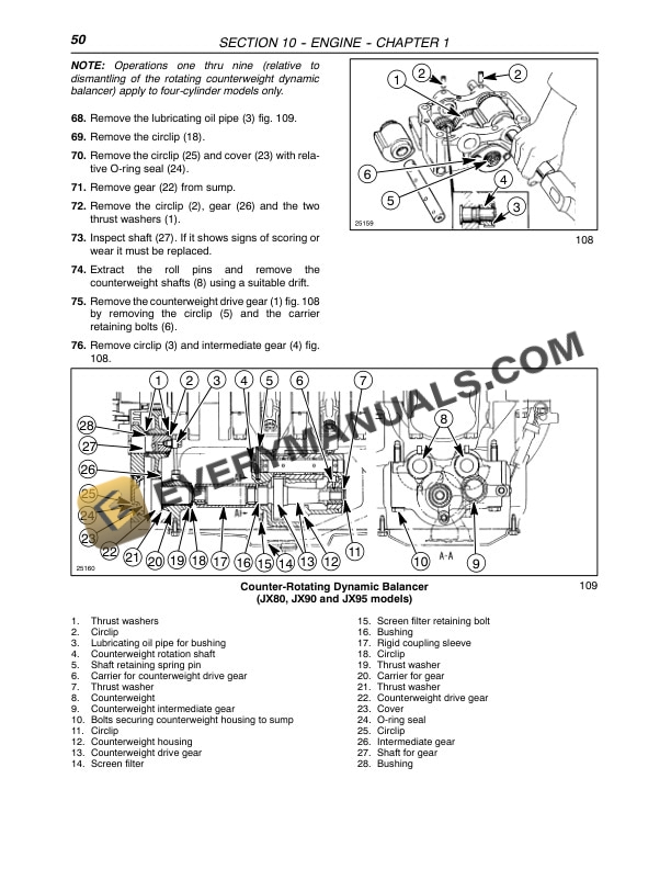 Case JX60, JX70, JX80, JX90, JX95 Tractor Repair Manual 87649367-3
