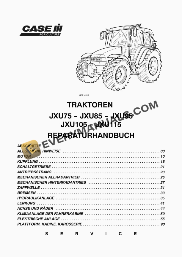 case jxu75 jxu85 jxu95 jxu105 jxu115 tractor service manual 87679938a2 ge 1
