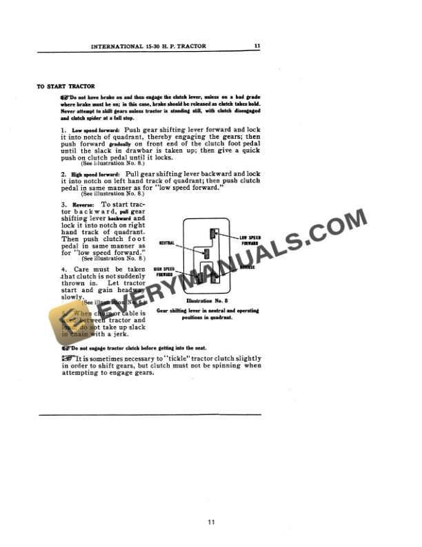 Case Kerosene Tractor Operator Manual INT-2623-2