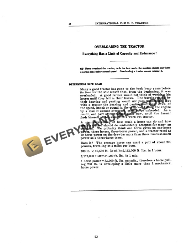 Case Kerosene Tractor Operator Manual INT-2623-5