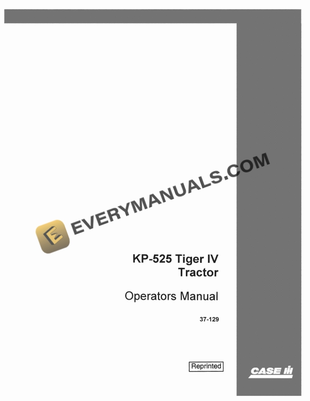 case kp 525 tiger iv tractor operator manual 37 129 1