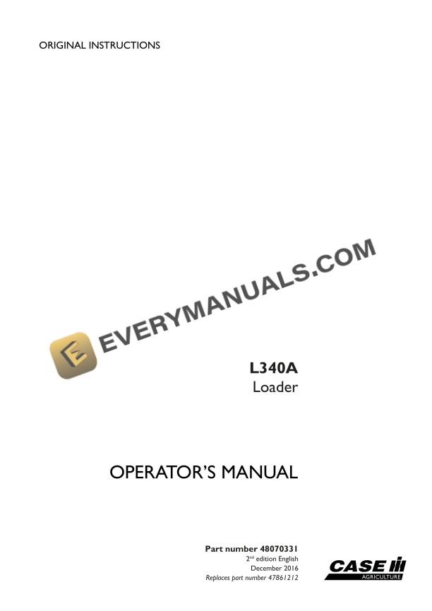 case l340a loader operator manual 48070331 1