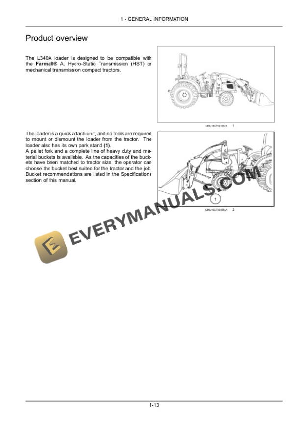 Case L340A Loader Operator Manual 48070331-2