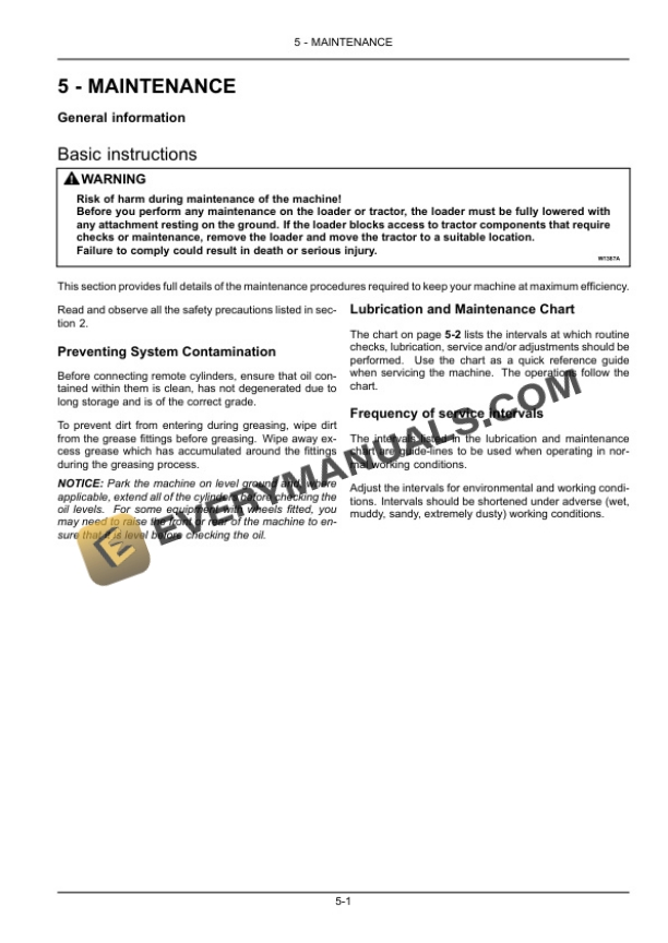 Case L530, L540, L550, L560 Front Loader Operator Manual 47916410-5