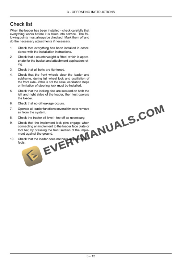 Case L725, L735, L745, L755, L765, L775, L785, L795 Farm Loader Operator Manual 84559800-3