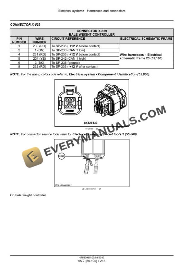 Case LB324, LB334, LB424, LB434 Square Baler Service Manual 47534296-4
