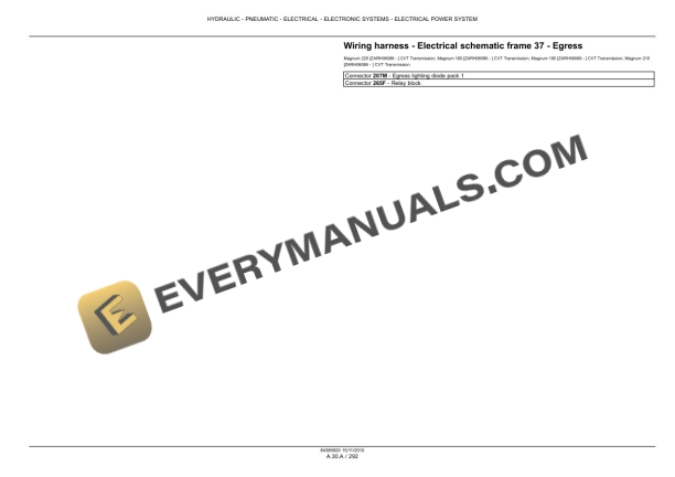 Case Magnum 180, 190, 210, 225 Tractor with CVT Transmission Service Manual 84399393-3
