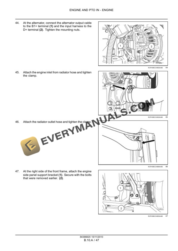 Case Magnum 180, 190, 210, 225 Tractor with CVT Transmission Service Manual 84399399-2