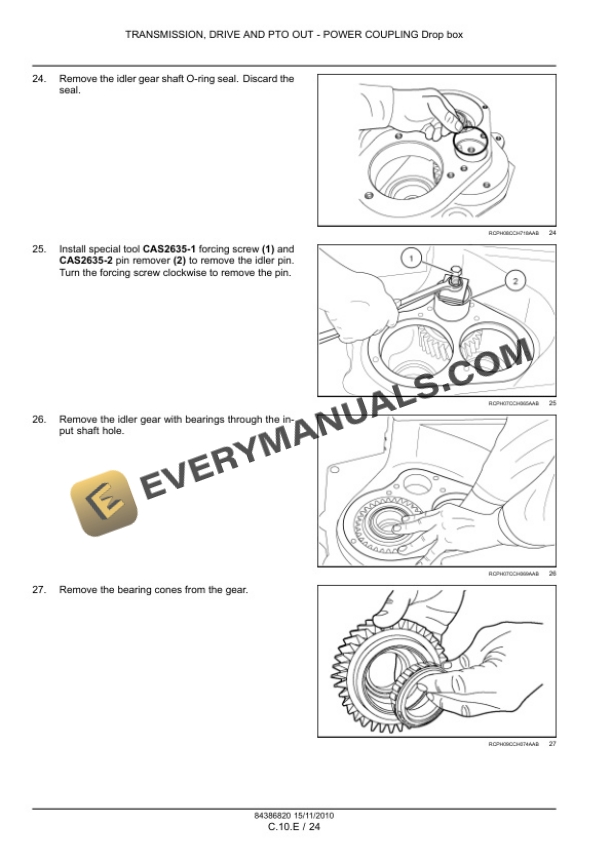 Case Magnum 180, 190, 210, 225 Tractor with CVT Transmission Service Manual 84399400-2