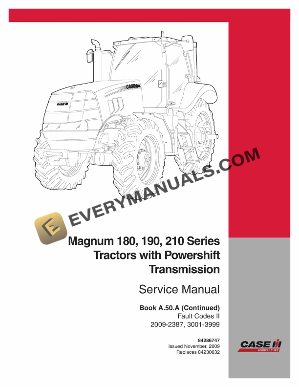 case magnum 180 190 210 series tractors with powershift transmission service manual 84286747 1