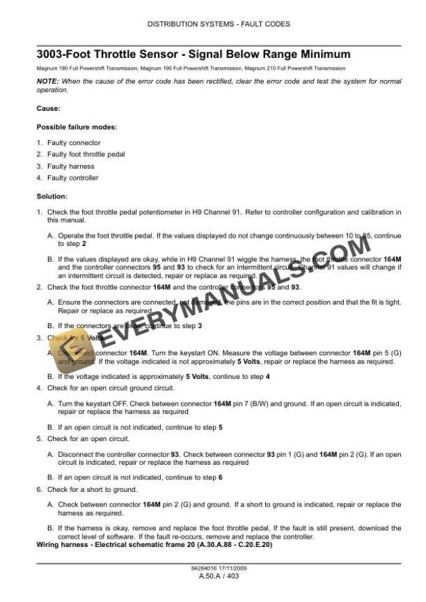 Case Magnum 180, 190, 210 Series Tractors with Powershift Transmission Service Manual 84286747-3