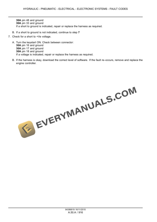 Case Magnum 180, 190, 210 Tractor with Full Powershift Transmission Service Manual 84399417-2