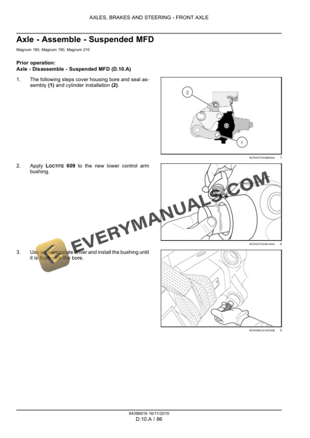 Case Magnum 180, 190, 210 Tractor with Full Powershift Transmission Service Manual 84399421-2