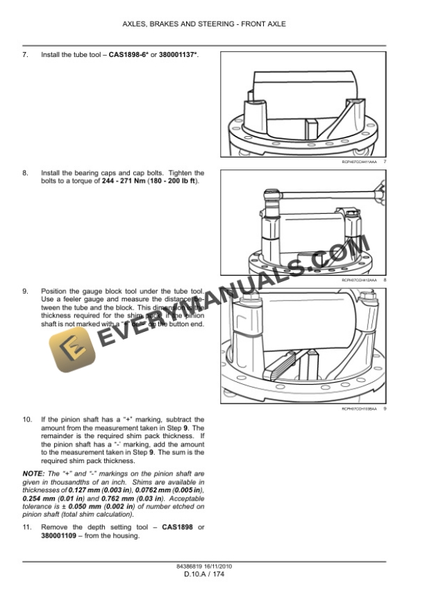 Case Magnum 180, 190, 210 Tractor with Full Powershift Transmission Service Manual 84399421-3
