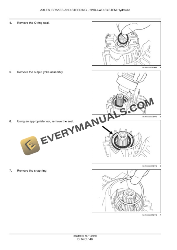 Case Magnum 180, 190, 210 Tractor with Full Powershift Transmission Service Manual 84399421-5