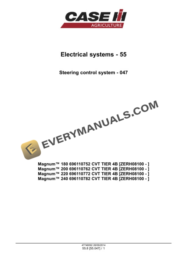 Case Magnum 180, 200, 220, 240 Continuously Variable Transmission (CVT) Tractor Service Manual 47748092 PDF 5 Case Magnum 180, 200, 220, 240 Continuously Variable Transmission (CVT) Tractor Service Manual 47748092 PDF - Image 3