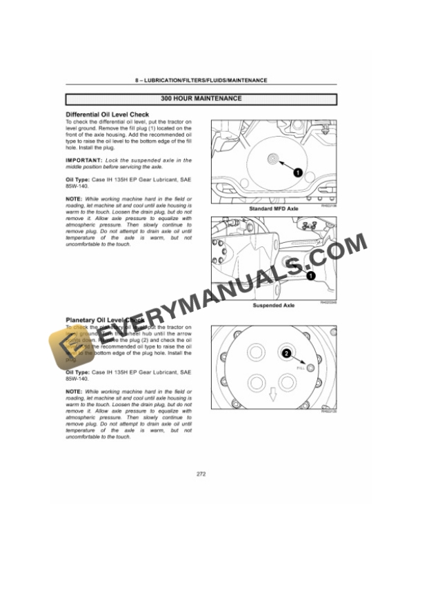 Case Magnum 225, 250, 280, 310 Series Tractor Operator Manual 87393893-5