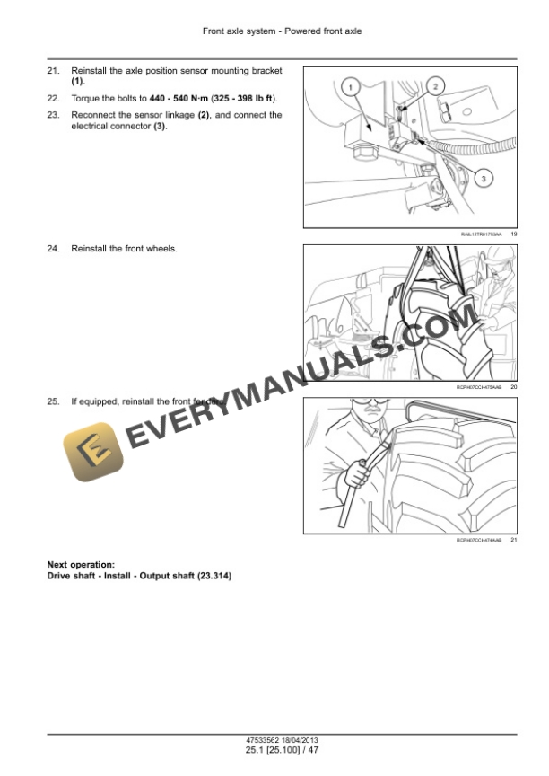 Case Magnum 235, 260, 290, 315, 340, 370 Continuously Variable Transmission (CVT) Tractor Service Manual 47538946-2