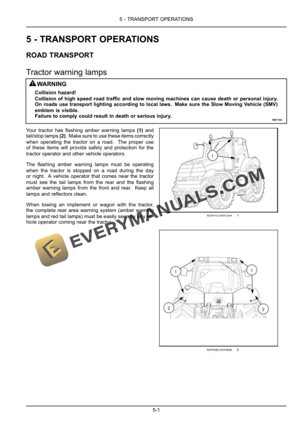 Case Magnum 235, 260, 290, 315, 340, 370 Tractor Operator Manual 47596116-3