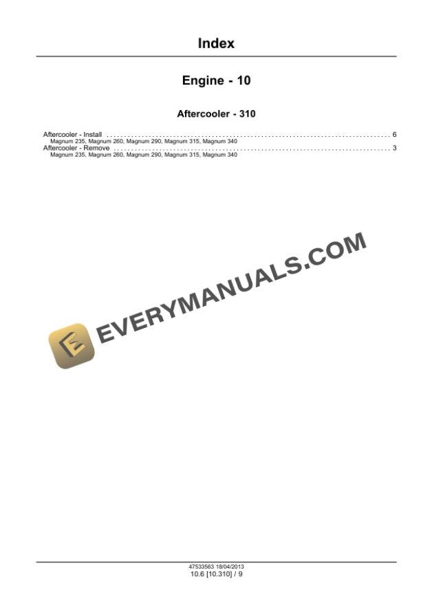 Case Magnum 235, 260, 290, 315, 340 Continuously Variable Transmission (CVT) Tractor Service Manual 47538969 PDF 6 Case Magnum 235, 260, 290, 315, 340 Continuously Variable Transmission (CVT) Tractor Service Manual 47538969 PDF - Image 4