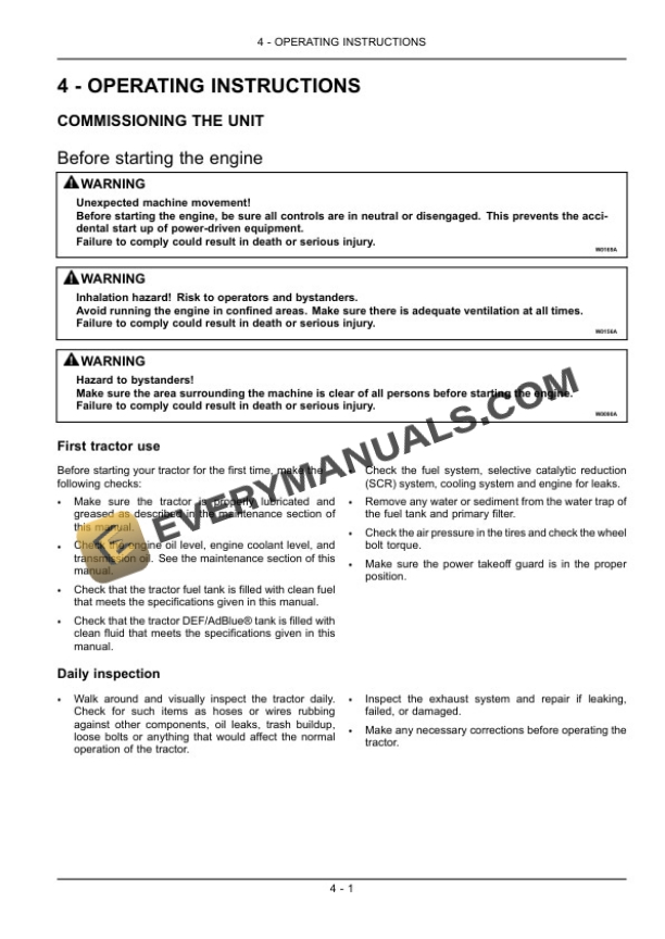 Case Magnum 235, 260, 290, 315, 340 Tractor Operator Manual 84299485-2