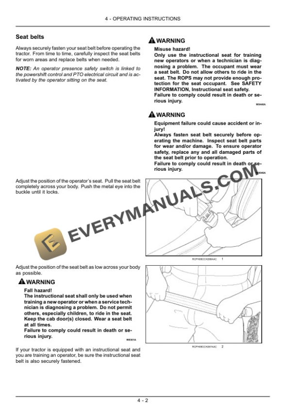 Case Magnum 235, 260, 290, 315, 340 Tractor Operator Manual 84514555-2