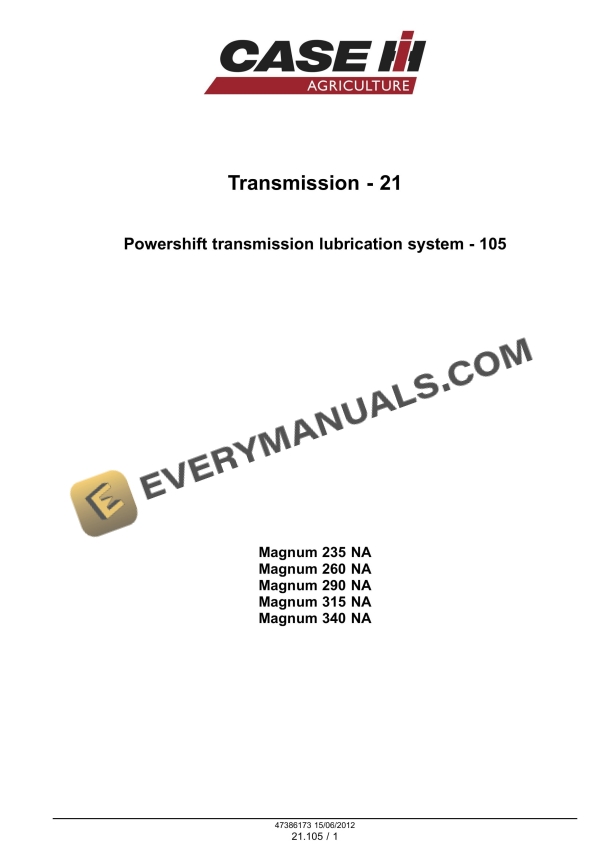 case magnum 235 260 290 315 340 tractor service manual 47386173 1