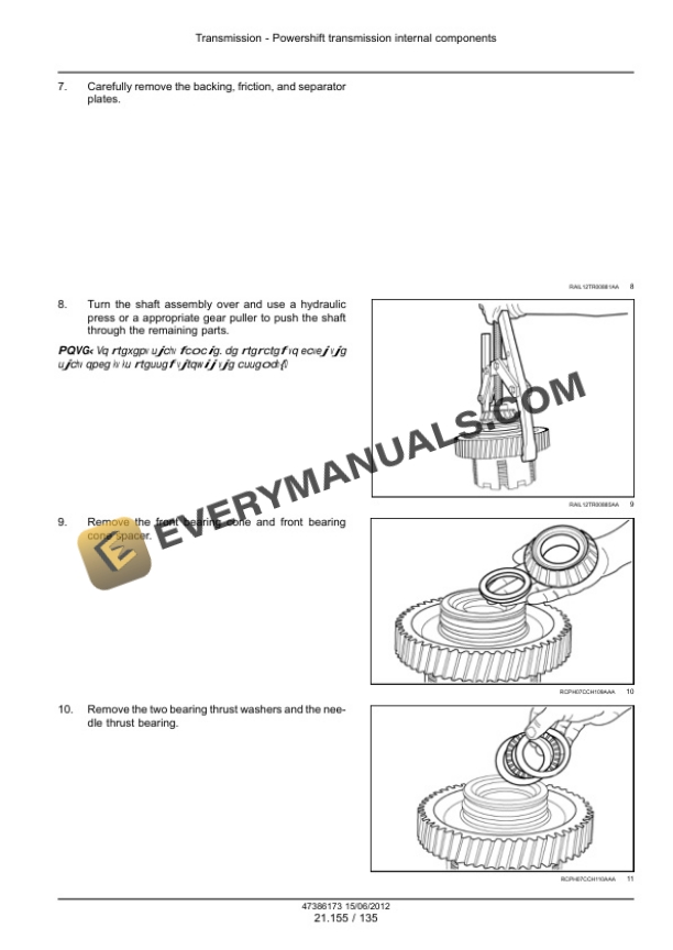 Case Magnum 235, 260, 290, 315, 340 Tractor Service Manual 47386173-4