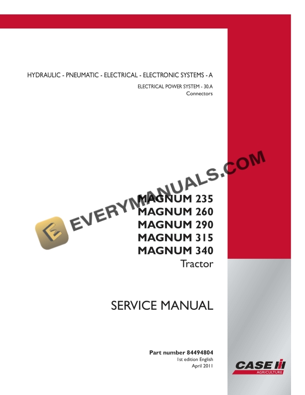 case magnum 235 260 290 315 340 tractor service manual 84494804 1