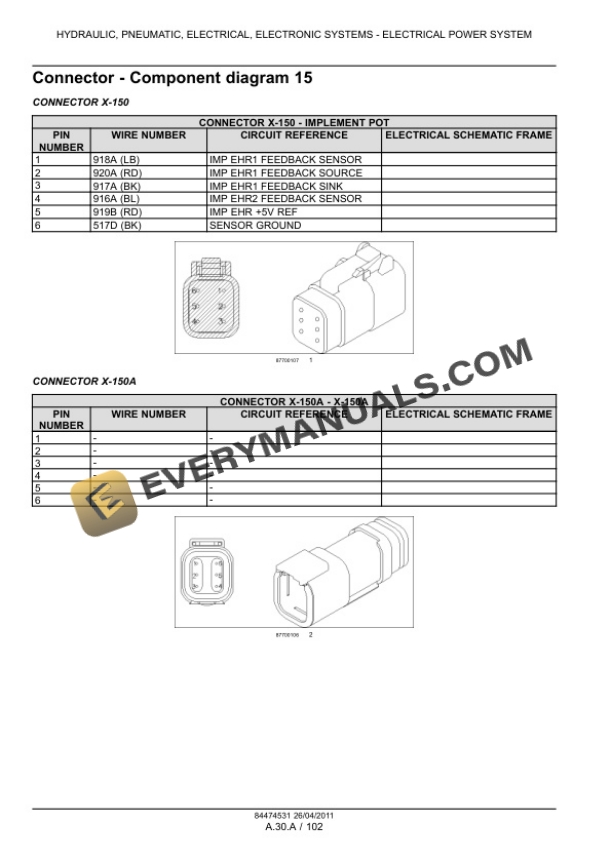 Case Magnum 235, 260, 290, 315, 340 Tractor Service Manual 84494804-3