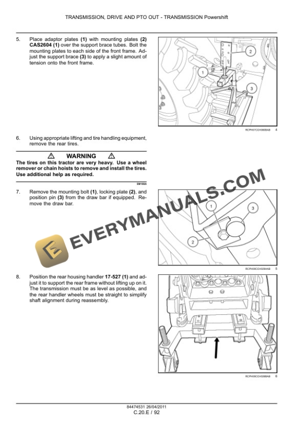 Case Magnum 235, 260, 290, 315, 340 Tractor Service Manual 84494810-3