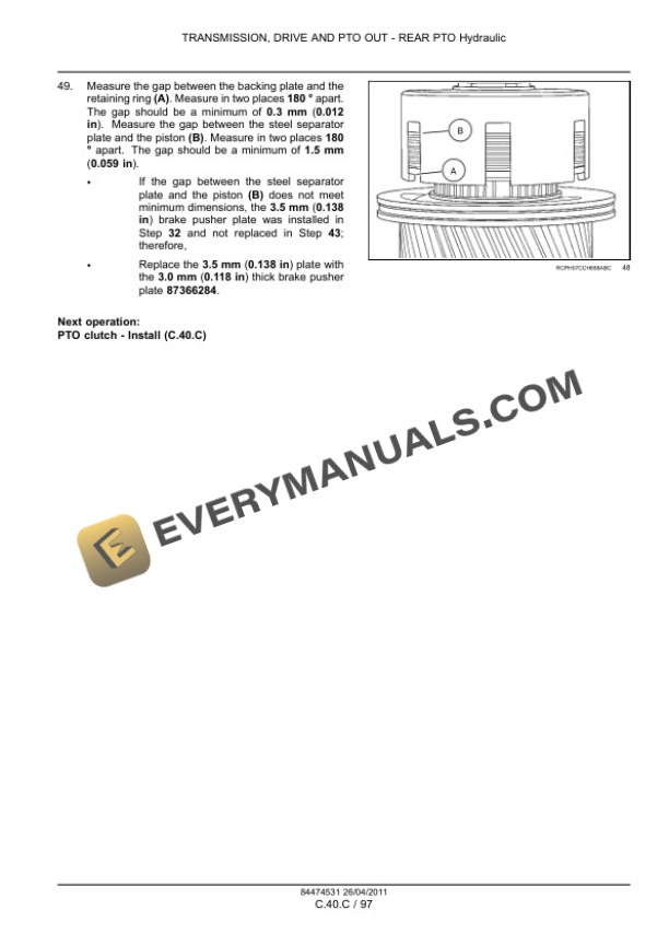Case Magnum 235, 260, 290, 315, 340 Tractor Service Manual 84494811-3