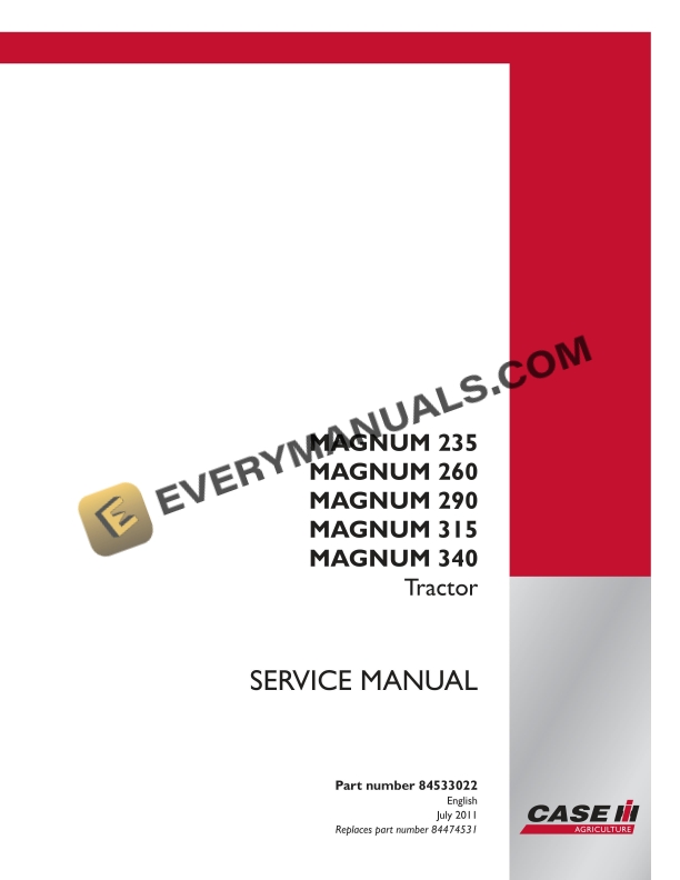 case magnum 235 260 290 315 340 tractor service manual 84533022 1