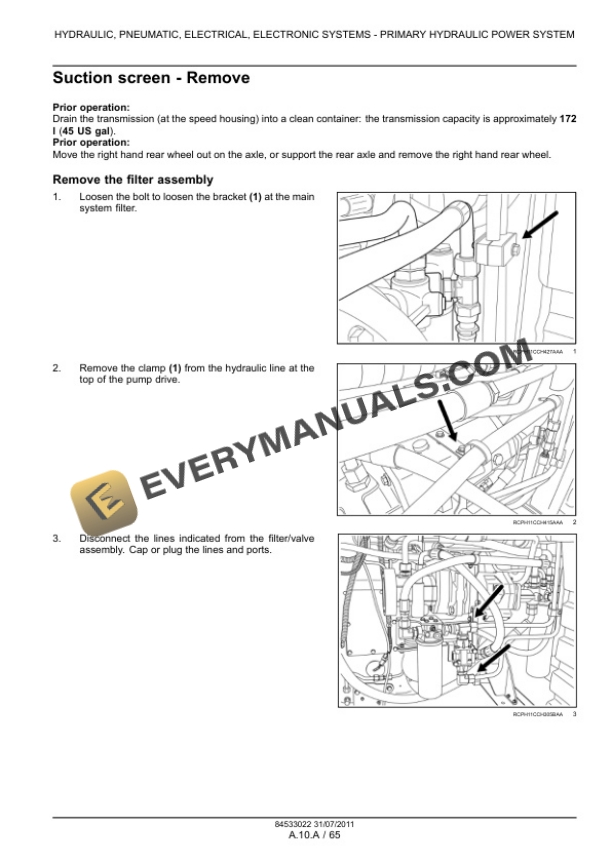 Case Magnum 235, 260, 290, 315, 340 Tractor Service Manual 84533084-3
