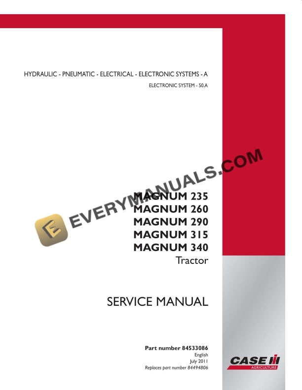 case magnum 235 260 290 315 340 tractor service manual 84533086 1