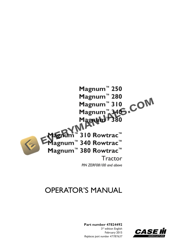 case magnum 250 280 310 340 380 310 rowtrac 340 rowtrac 380 rowtrac tractor operator manual 47824492 1