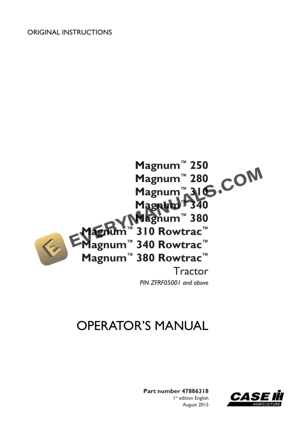 case magnum 250 280 310 340 380 310 rowtrac 340 rowtrac 380 rowtrac tractor operator manual 47886318 1